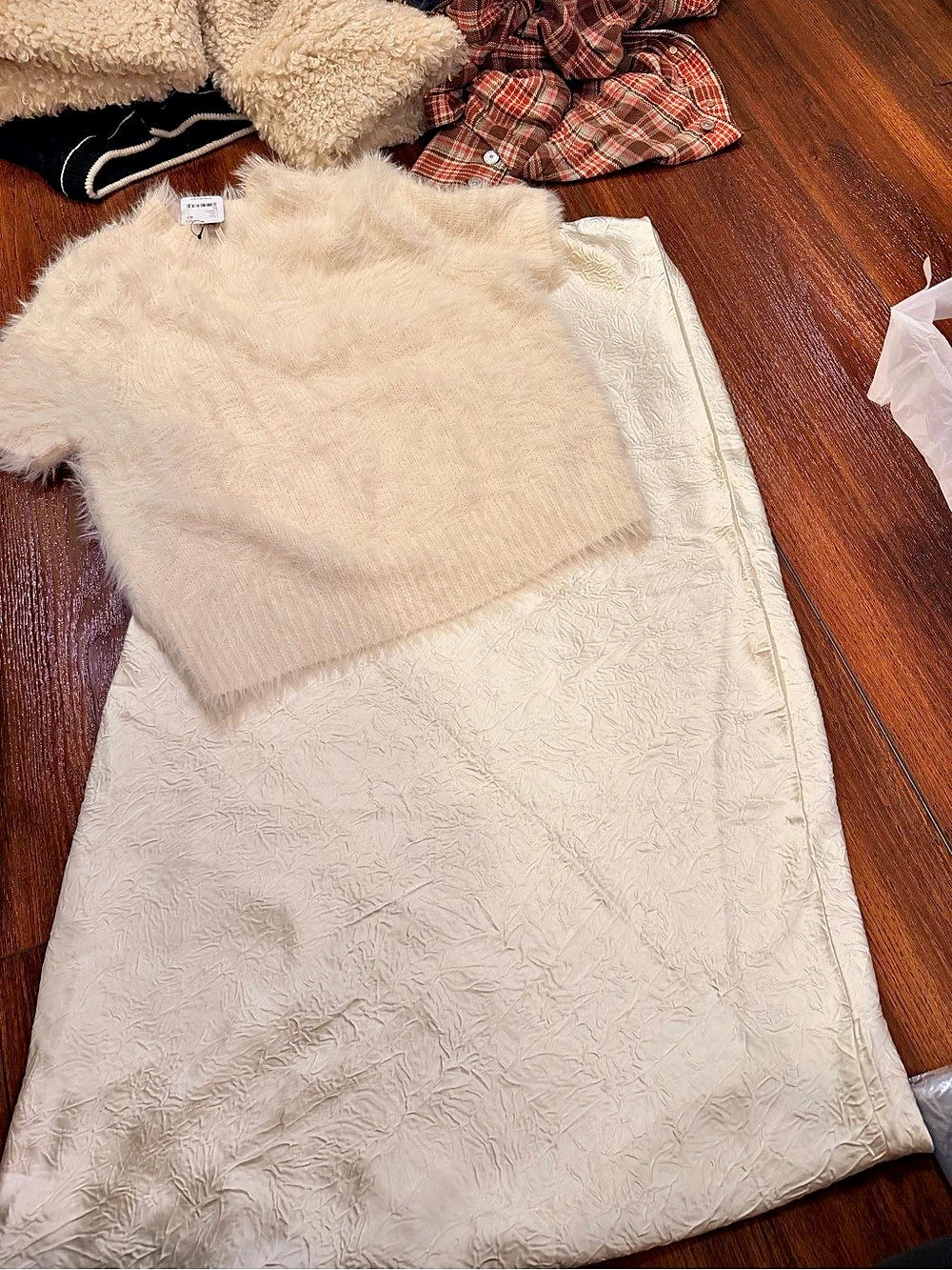 Free people sweater maxi skirt in Cream Size XL NWT